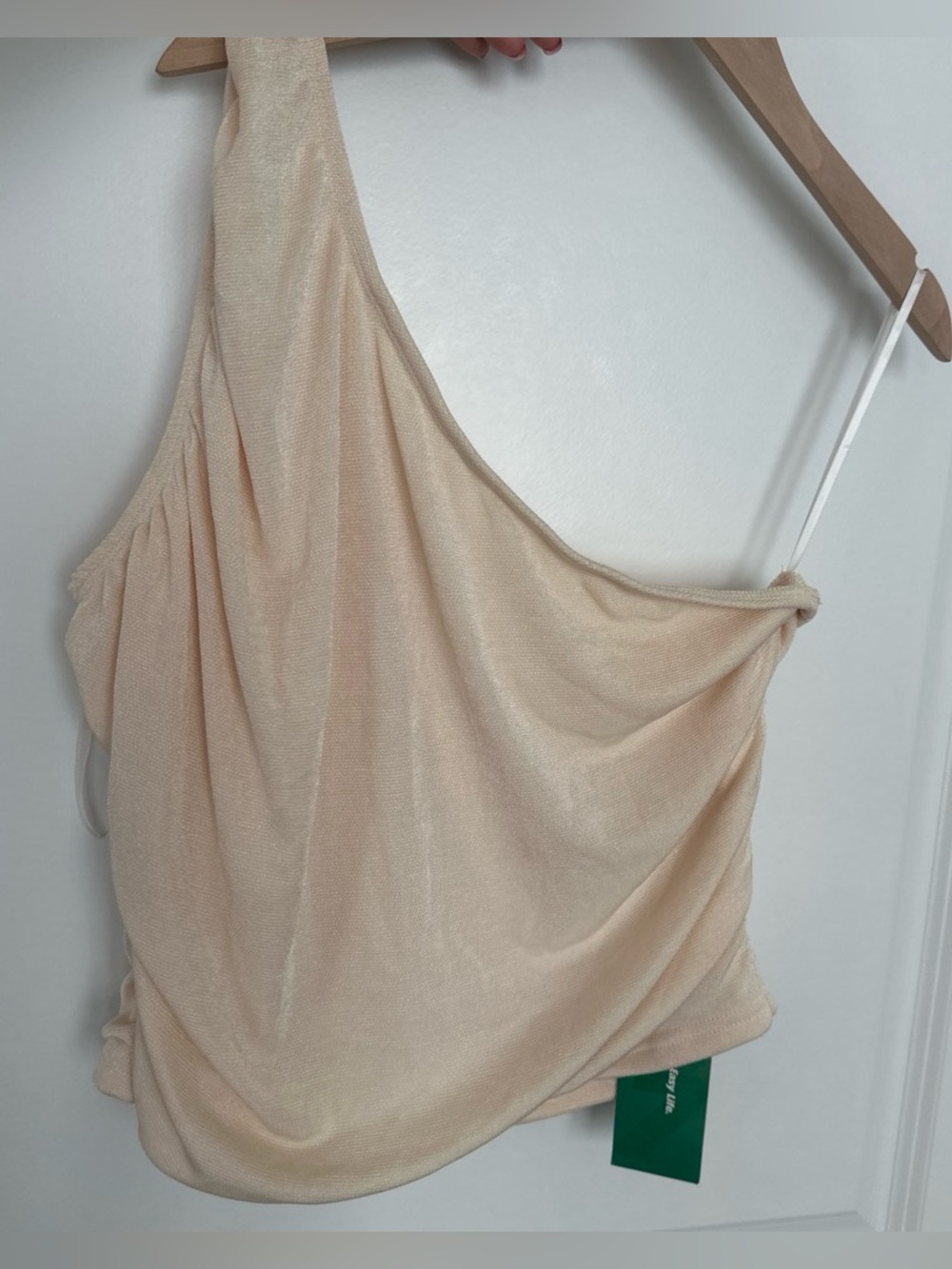 SHEIN Beige One-Shoulder Draped Camisole